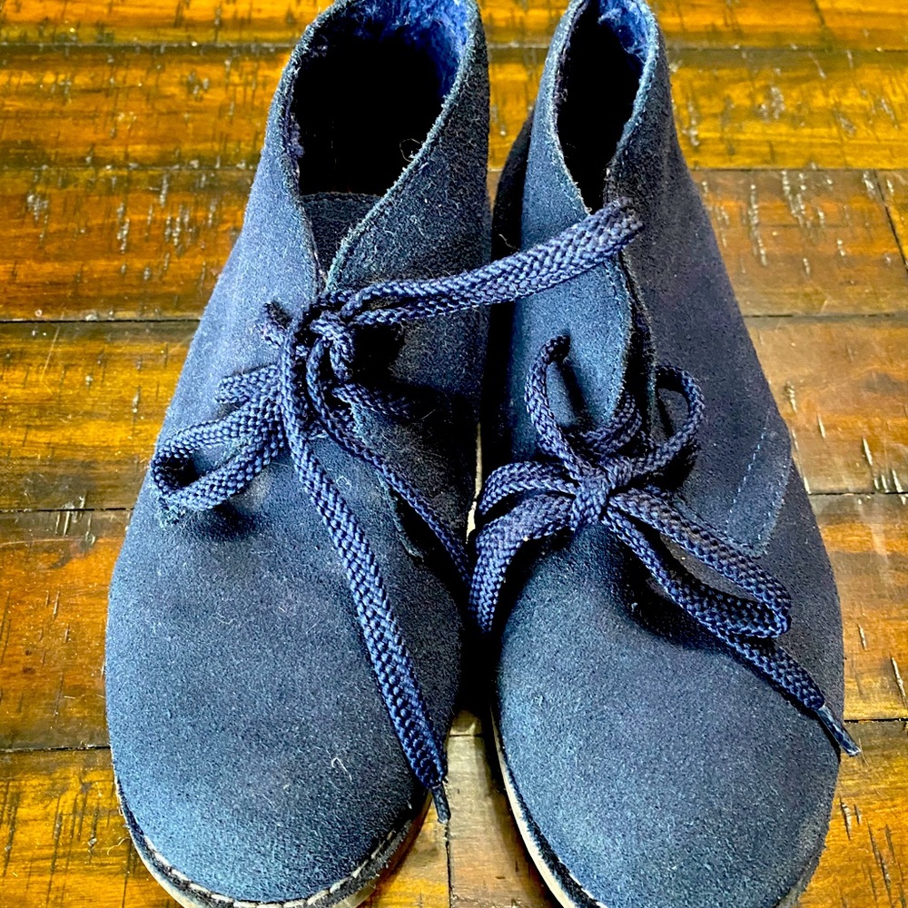 Crewcut Boys Blue Suede Shoes, Size 2